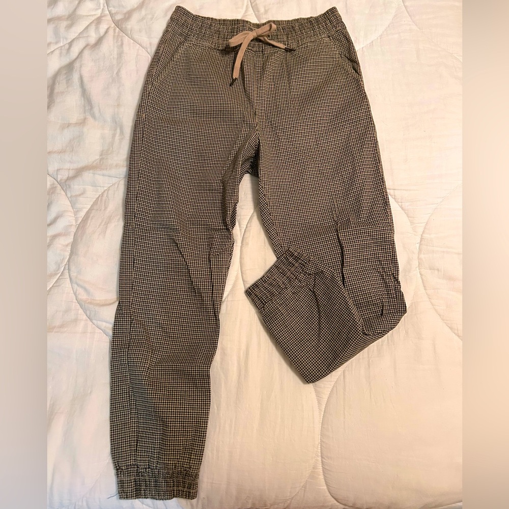 Cuffed gingham work pant
